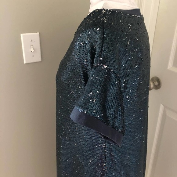 MOULINETTE Souers Anthro Blue Sequin Dress Small - Picture 4 of 12